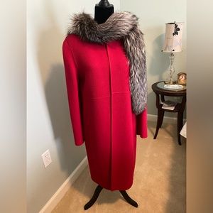 Carlisle long red wool knit duster, size 6